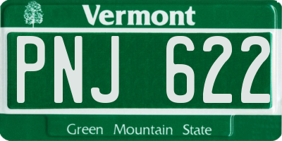 VT license plate PNJ622
