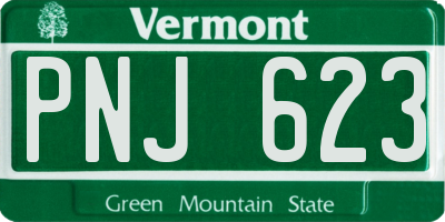 VT license plate PNJ623