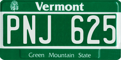 VT license plate PNJ625