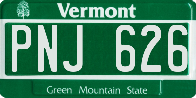 VT license plate PNJ626