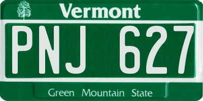 VT license plate PNJ627