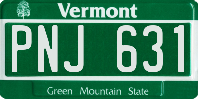 VT license plate PNJ631