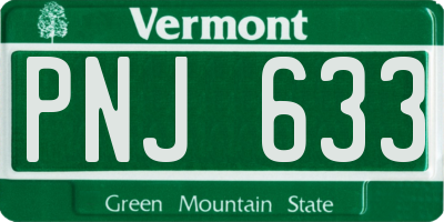 VT license plate PNJ633