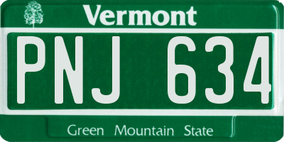 VT license plate PNJ634