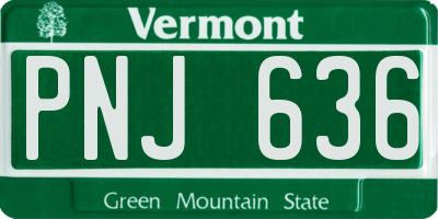 VT license plate PNJ636