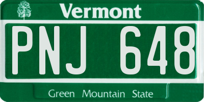 VT license plate PNJ648
