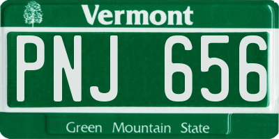 VT license plate PNJ656
