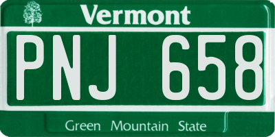 VT license plate PNJ658