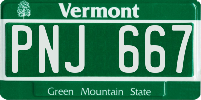 VT license plate PNJ667