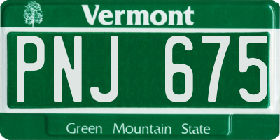 VT license plate PNJ675