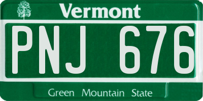 VT license plate PNJ676