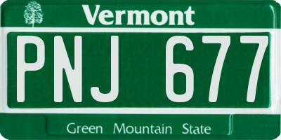 VT license plate PNJ677