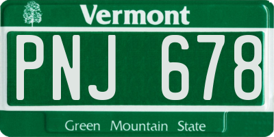 VT license plate PNJ678