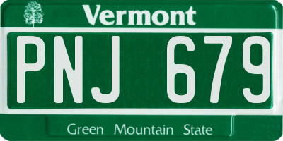 VT license plate PNJ679