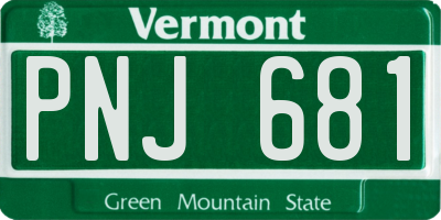 VT license plate PNJ681