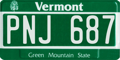 VT license plate PNJ687