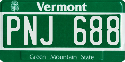 VT license plate PNJ688