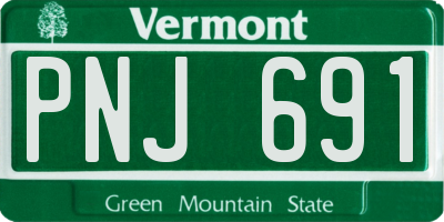 VT license plate PNJ691