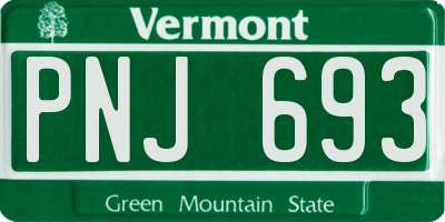 VT license plate PNJ693