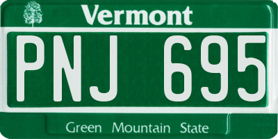 VT license plate PNJ695