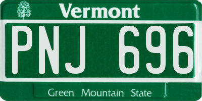 VT license plate PNJ696