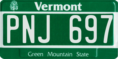 VT license plate PNJ697
