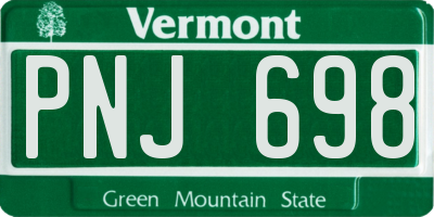 VT license plate PNJ698