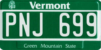 VT license plate PNJ699