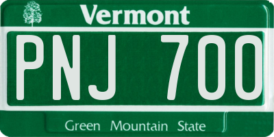 VT license plate PNJ700