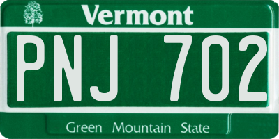 VT license plate PNJ702