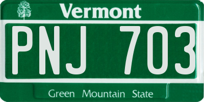 VT license plate PNJ703