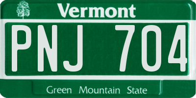 VT license plate PNJ704