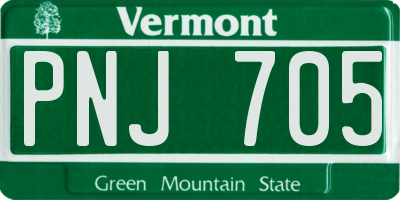 VT license plate PNJ705