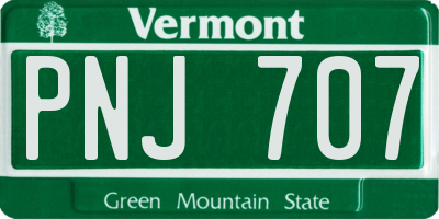 VT license plate PNJ707
