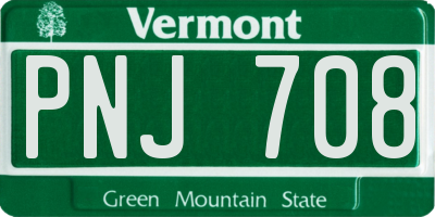 VT license plate PNJ708