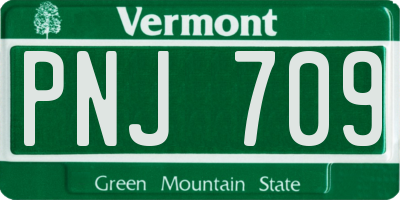 VT license plate PNJ709