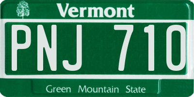 VT license plate PNJ710