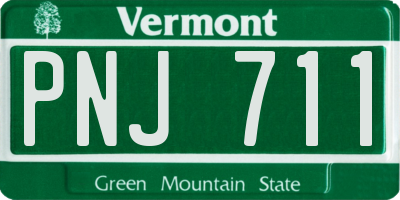 VT license plate PNJ711