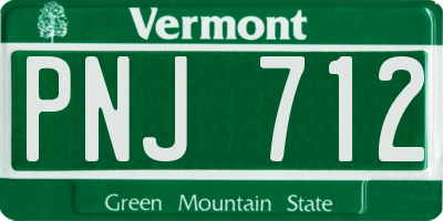 VT license plate PNJ712