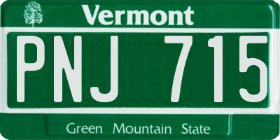 VT license plate PNJ715