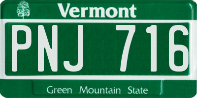 VT license plate PNJ716