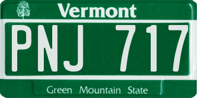 VT license plate PNJ717