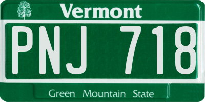 VT license plate PNJ718
