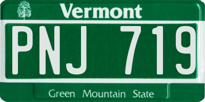 VT license plate PNJ719