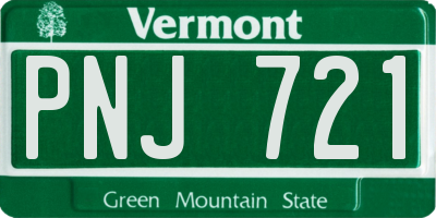 VT license plate PNJ721