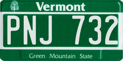 VT license plate PNJ732