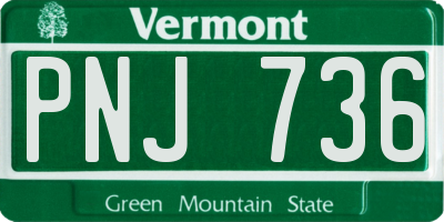 VT license plate PNJ736