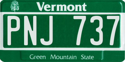 VT license plate PNJ737