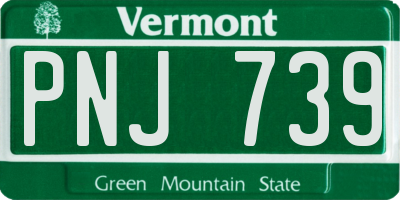 VT license plate PNJ739