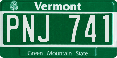 VT license plate PNJ741